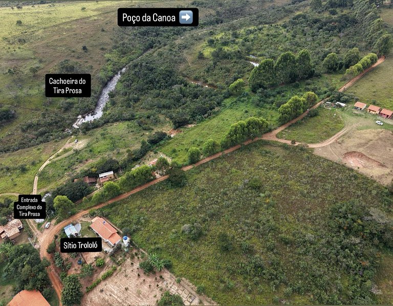 Sítio Trololó - Ao lado da cachoeira do Tira Prosa